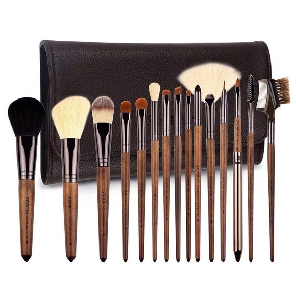 ZOREYA Makeup Brush Sets ,15pcs Unique Walnut Makeup Brushes with Nobility - Picture 1 of 7